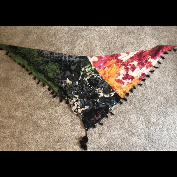 Desigual Tassel Scarf Lightweight Floral Print - Picture 1 of 7